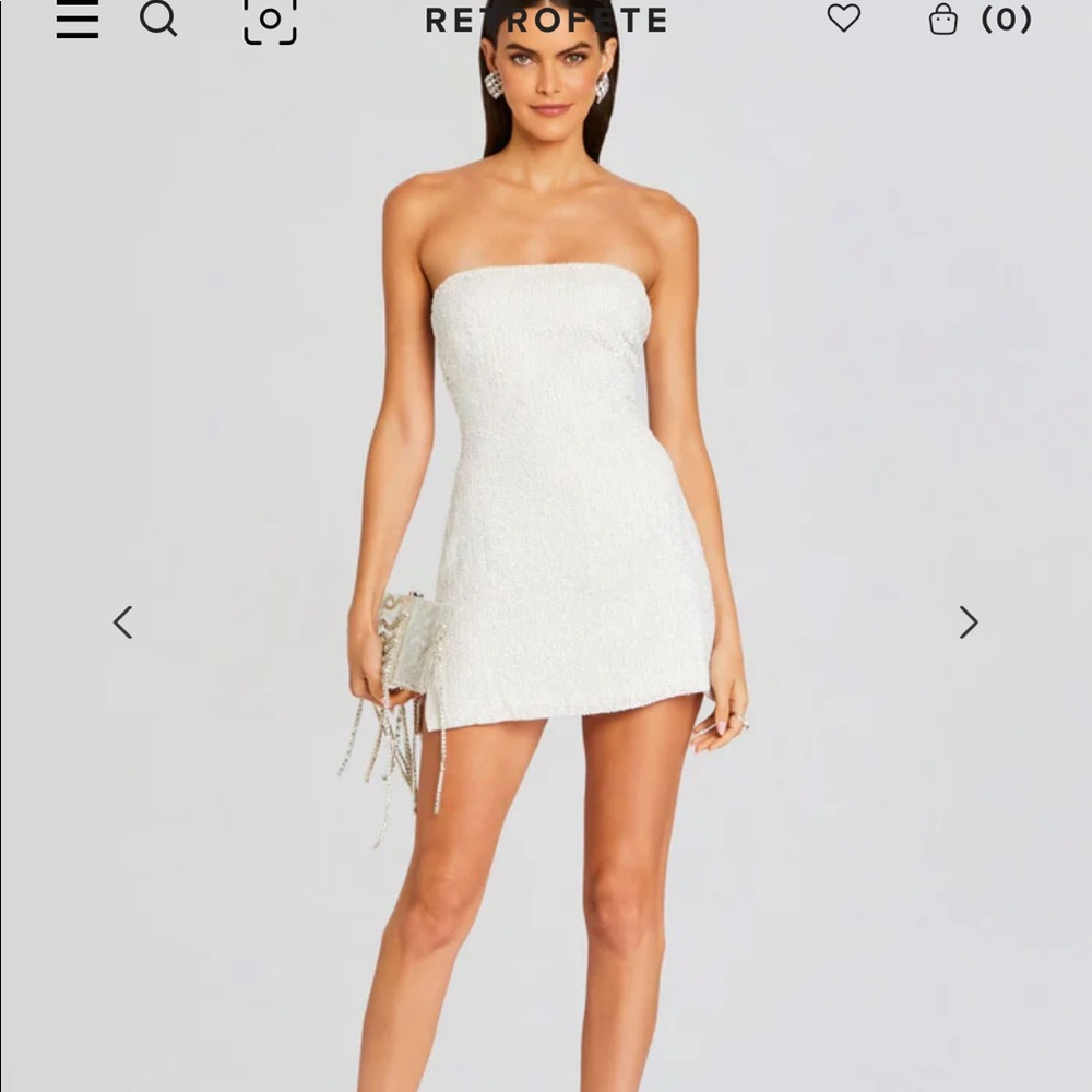 Retrofete catherine white sequin dress